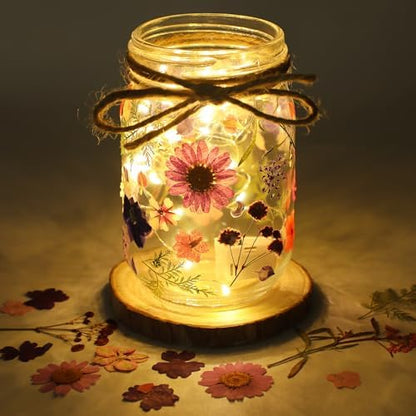 Tinideya 154 Pcs DIY Pressed Flowers Mason Jar Set Dried Flower Centerpiece - Image 5