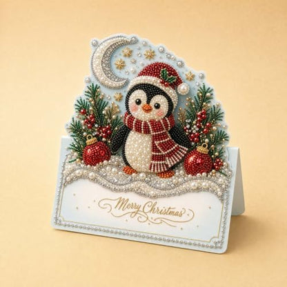 Christmas Diamond Art Greeting Cards Kit for Adults, 6 Pcs DIY Diamond Painting Christmas Cards with Envelopes, 3D Pearl Rhinestone Merry Christmas Card Making Craft, Handmade Holiday Gifts - Image 7