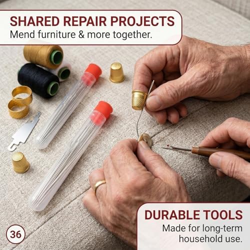 36 Piece Set Needles for Hand Sewing Kit,Stainless Steel Sewing Needles,Sewing Kit for Adults,Stainless Steel Needles for Hand Sewing,Sewing Needles Kit,Big Eye Sewing Needles Kit - Image 5