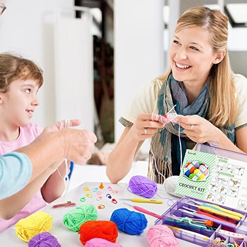 Inscraft Crochet Yarn Kit for Beginners Adults & Kids, Includes 1650 Yards 30 Colors Acrylic Skeins, Hooks, Purple Bag etc, Make Amigurumi & Crocheting Projects, Starter Set for Professionals - Image 6
