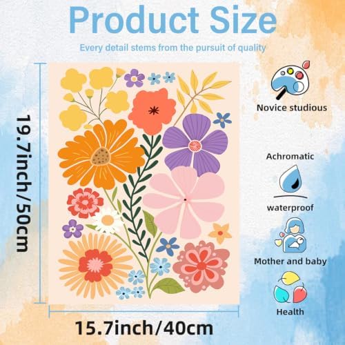 Aestalrcus Flower Paint by Numbers Kit for Adults Beginner, 16x20inch - Image 3