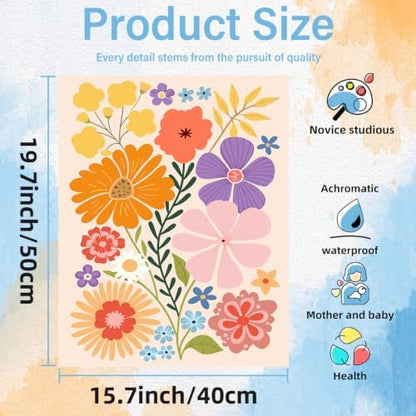Aestalrcus Flower Paint by Numbers Kit for Adults Beginner, 16x20inch - Image 3