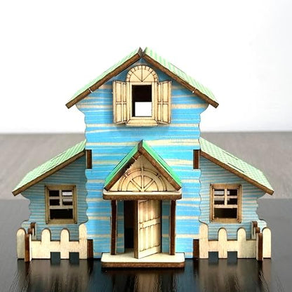 Log Cabin 3D Wooden House Puzzle,DIY Mini Building Model Kit，010 - Image 6