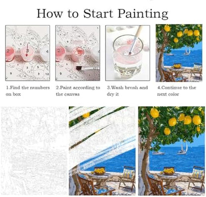 ZRIZQ Landscape Paint by Numbers Kit for Adults Beginner,Lemon Tree,16x20 - Image 5
