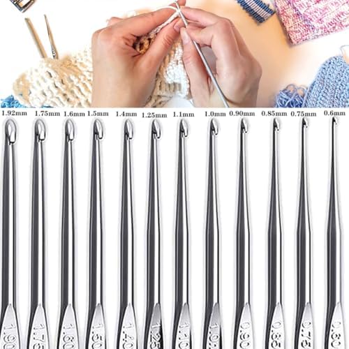 Hntess 118Pcs Crochet Kit for Beginners, Premium Knitting & Crochet Supplies Set with 12 Yarn Spools, 21 Crochet Hooks, 6 Sewing Needles & Storage Case, Complete Starter Crochet Kit for Adults - Image 4