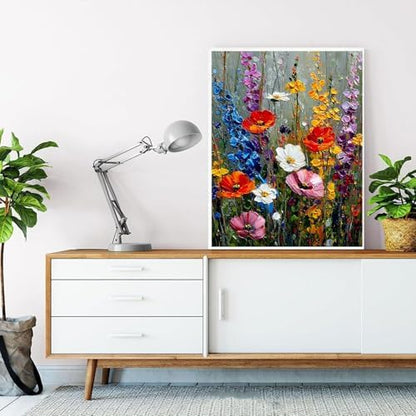 HITO Wildflowers Paint by Numbers Kit for Adults 16x20 Inch Frameless - Image 4