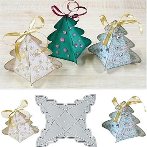 Scrapbooking Die-Cuts, Christmas Metal Cutting Dies for Card Making, Paper Craft Punch Template, Background Embossing Stencils, DIY Album Décor (Gift box-12x12cm) by FAWENUCY