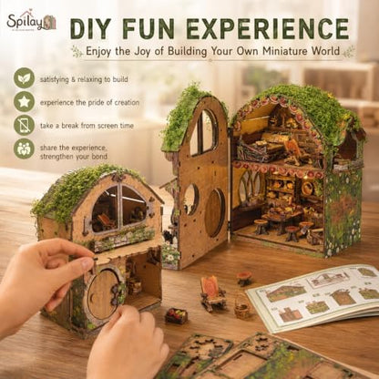 Spilay DIY Miniature House Kit, Forest Fairytale Cottage Dollhouse Kit - Image 5