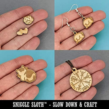 Vintage TV Television Silhouette Mini Wood Shape Charms Jewelry DIY Craft - 30mm (6pcs) - with Hole - Image 3