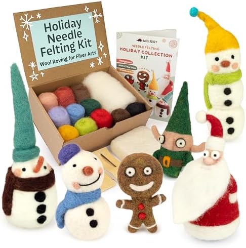 Woolbuddy Needle Felting Kit Starter Set (Christmas) for Beginner & Adults by Woolbuddy