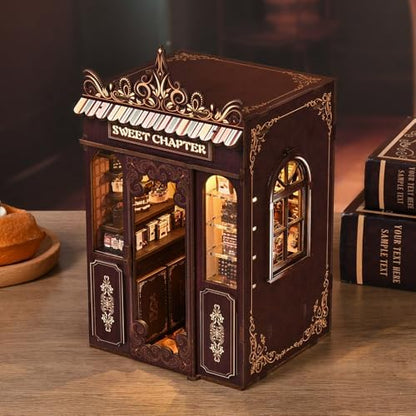Book Nook Kit, DIY Dollhouse Miniature House with LED Bookshelf Decor Home Decor, 3D Wooden Puzzle Craft and Creative Gifts for Adults, Teens, Beginners (Sweet Chapter) - Image 2