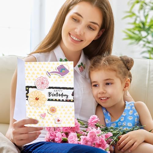 DIY Greeting Card Kits Includes 16 Cards 16 Envelopes with Decoration Accessories Handmade DIY Greeting Card Making Kits Personalized Set for Kids Adults(Pink) - Image 6