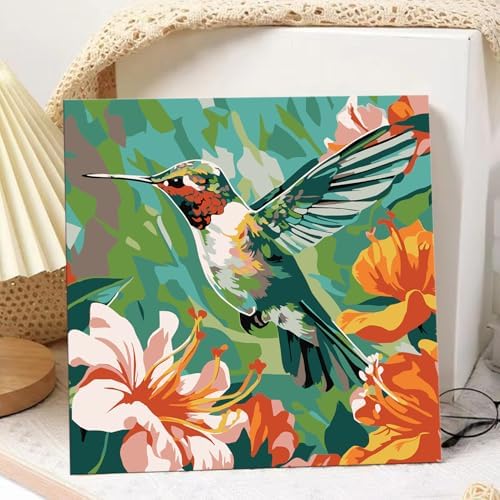 Hummingbird Paint by Numbers Kit for Adults, Paint by Numbers 10x10 Inch - Image 2