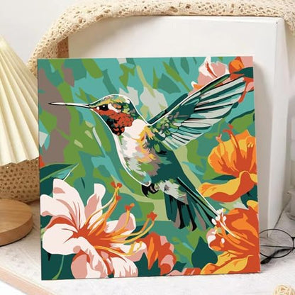 Hummingbird Paint by Numbers Kit for Adults, Paint by Numbers 10x10 Inch - Image 2