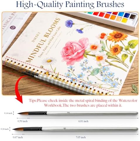 Watercolor Workbook for Beginners,18 Floral Water Coloring Book,Relaxing & Easy to Paint Water Coloring Book with 24 Colors-Perfect for Gifting to Creativity & Joy for Adults - Image 2