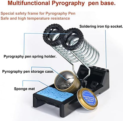 Wood Burning Kit, Pyrography Wood Burning Kit with 2 Wood Burning pens, 78 Pcs Wood Burning Tool with 20 Detailer Nibs, 51 Solid-Point Tips, Wood Burner for Embossing Carving Soldering - Image 3