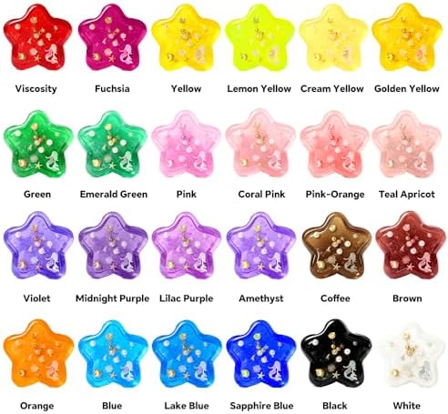 UV Resin, 24 Colors UV Curable Hard Resins, Colored & Fast Curing&Odorless and Clear UV Resins kit for Crafts, Jewelry Making, Colored Resin Casting and Coating (20g/0.68oz Each) - Image 2