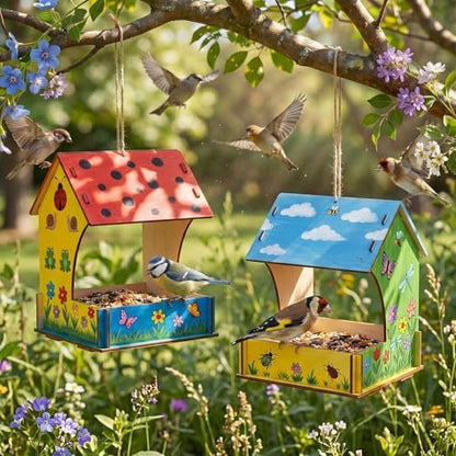 DoubleFill 30 Pack Wooden Bird Feeder Kits, DIY Bird House Kits, Build and Paint Your Own Craft for Adults, Unfinished Birdhouse Wood Craft for Educational Fun Art Outdoor Activities Gifts - Image 4