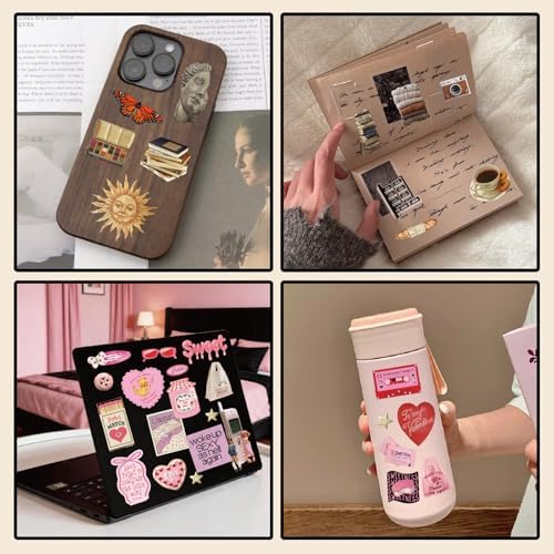 PRSTINCOL Vintage Sweetheart 2 in 1 Sticker Book Set, Includes Vintage and Sweetheart Each 30 Pages of Ephemera Stickers, Aesthetic Junk Journaling Supplies for Scrapbooking Adults,8.3 by 5.5 Inches - Image 5