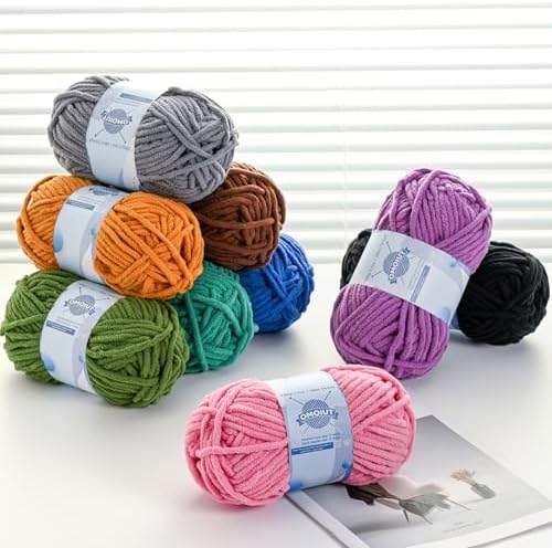 4 Pack Chunky Chenille Yarn for Crocheting, Baby Yarn for Crocheting Soft Blankets, Bulky Yarns for Crochet Amigurumi, 400g (297yds) Fluffy Velvet Yarns for Hand Knitting (4 Yellow) - Image 5