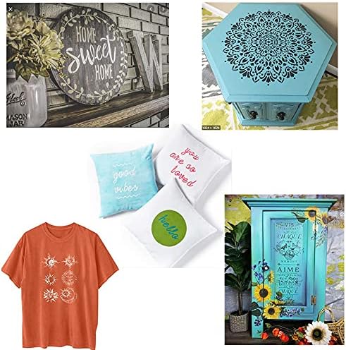 JAJADO Silk Screen Stencils Home Sweet Home Adhesive Stencils Reusable Chalk Mesh Transfers Screen Printing Stencils for Painting on Wood, T-Shirt, Front Porch Sign, DIY Home Christmas Decoration - Image 6