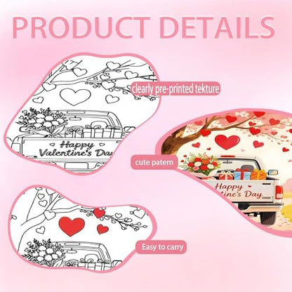 Niteform 6 Packs Valentine's Day Pre Drawn Canvas to Paint， 8x10 in Pre Printed Canvas Boards, Pre Stretched Outline Painting Kits for Beginners, Adults, Party Favors & Romantic Craft Activities - Image 3