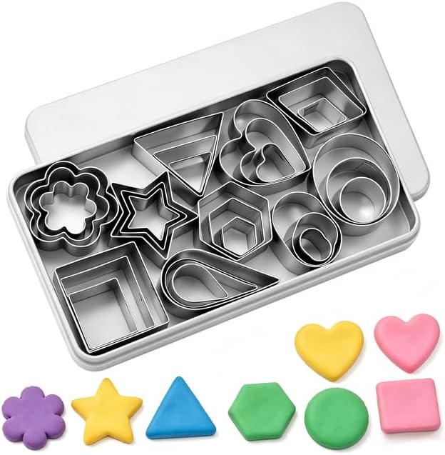 Fireboomoon 30 Pcs Mini Cookie Cutter Set, Stainless Steel Geometric Cutter by FIREBOOMOON