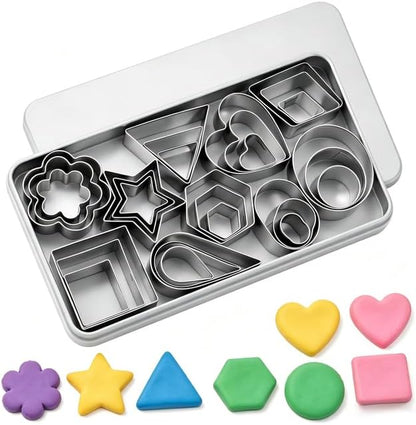 Fireboomoon 30 Pcs Mini Cookie Cutter Set, Stainless Steel Geometric Cutter by FIREBOOMOON