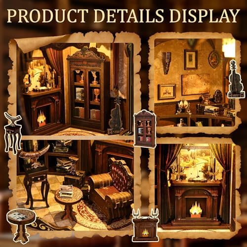 CRIOLPO Book Nook Kits for Adults DIY Doll House Kit with LED Lights - Image 4