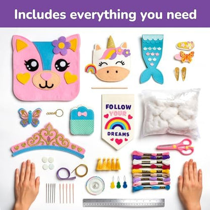Craftorama Sewing Kit for Kids, Fun and Educational Accessories Craft Set for Girls Age 7-12, Sew Your Own Felt Accessories Craft Kit for Beginners - Image 3