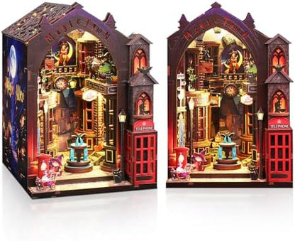 DIY Book Nook Kit, 3D Wooden Puzzle Miniature House Kit Adult, Magic Alley by MakingLifeFunforCool
