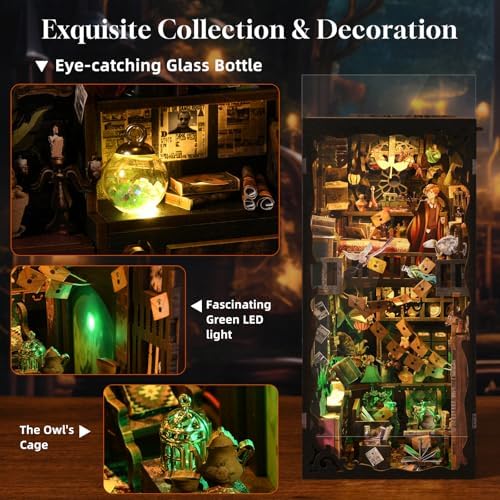 TOYQI Book Nook Kit for Adult, DIY Miniature Dollhouse Kit, Wizard's House - Image 6