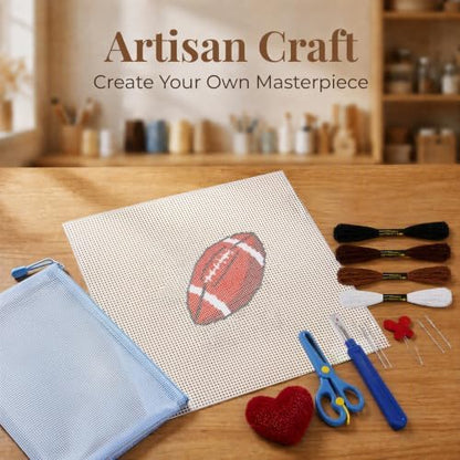 Ansberta 13Pcs Football 18 Mesh Needlepoint Canvas Kit for Beginners Adults - Image 4