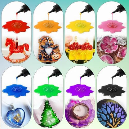 UV Resin, 24 Colors UV Curable Hard Resins, Colored & Fast Curing&Odorless and Clear UV Resins kit for Crafts, Jewelry Making, Colored Resin Casting and Coating (20g/0.68oz Each) - Image 6