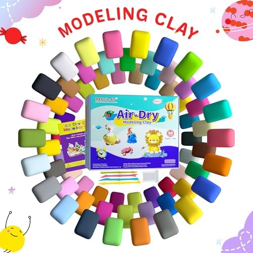 Aestd-ST Air Dry Clay 66 Colors, Modeling Clay for Kids, DIY Magic Clay - Image 2