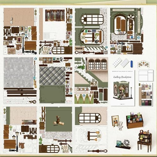 Fsolis Book Nook Kit – DIY Miniature House Gallery Bookstore - Image 6