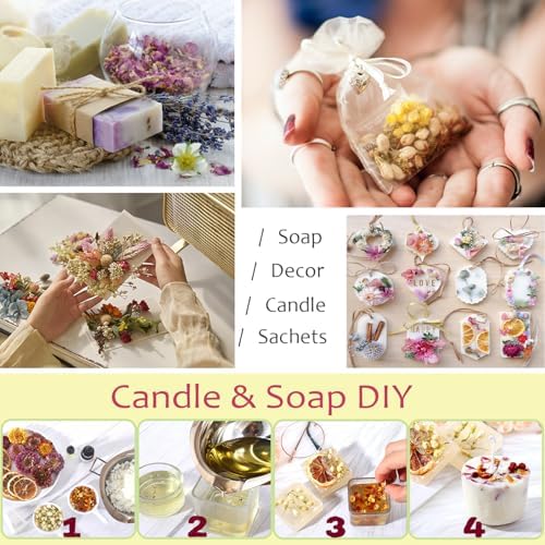 [Latest] 40 Pack Dried Flowers for Candle Making, 100% Natural - Image 4