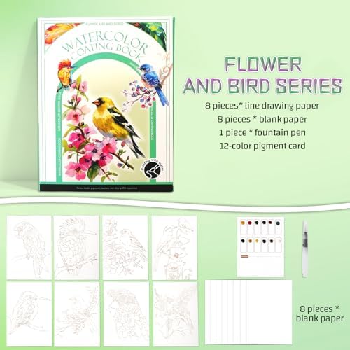 Creative Stress Relief Kit: Watercolor Workbook & DIY 3-Fold Painting Pad for Beginners & Adults, All-in-One Travel Art Set (B Set), Relaxation Gift - Image 2