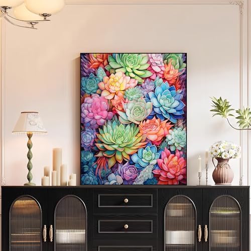XTCIXAL Paint by Numbers Kit for Adults, Succulent, 16X20 Inch - Image 3