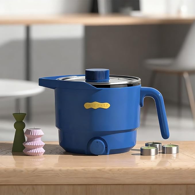 FAST MELT 1.5 QTs Wax Melting Pot for Candle Making, Electric Wax Melter with Pour Spout, Dual Heating Modes 225W/450W for Candles, Soap, and DIY Crafts （Blue）