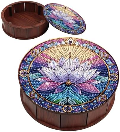 DIY Diamond Painting Fruit Bowl Storage Box, Lotus Water Diamond Decorated Tray Handicraft Set, for Desktop Item Storage, Multifunctional Creative Craft Gift by Tontut