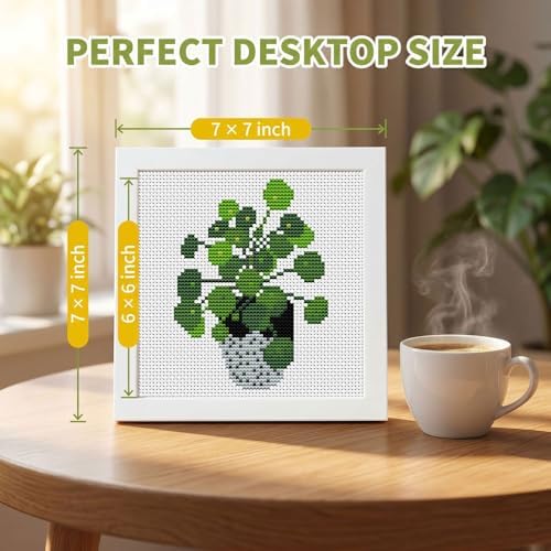 Potted Plant Stamped Cross Stitch Kits for Beginners Adults with Framed - Image 3