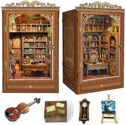 Book Nook Kit DIY Miniature House 3D Wooden Puzzle - Time Book House by Homedecorexpert