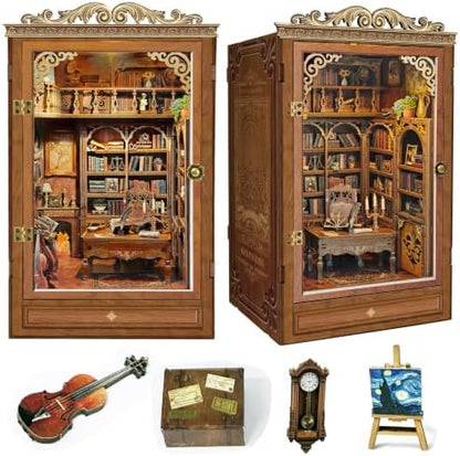 Book Nook Kit DIY Miniature House 3D Wooden Puzzle - Time Book House by Homedecorexpert
