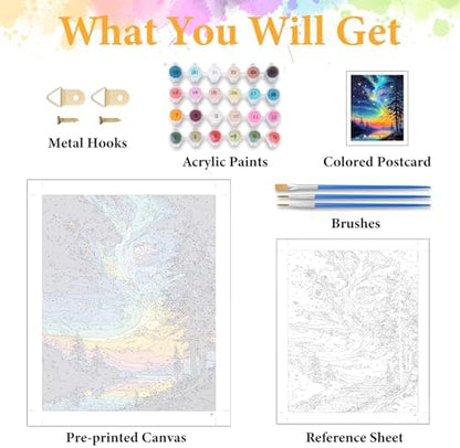 Paint by Numbers Kit for Adults, Northern Light & Aurora, 16x20 Inch - Image 5