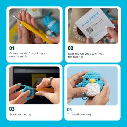 The Woobles Beginner Crochet Kit with Scissor - Pierre the Penguin - Image 7