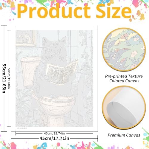Black Cat Paint by Numbers Kit for Adults, 16x20 inch - Image 3