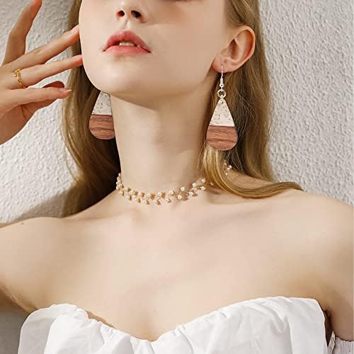 FASHEWELRY 24Pcs Gold Foil Resin Wood Earring Charms Teardrop Drop Rectangle Wooden Earring Blanks Geometry Boho Charms Wooden Earring Pieces for Jewelry Making with Earring Hooks & Jump Rings - Image 4