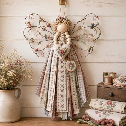 Angel Fabric Hanging DIY Kit Macrame Wall Weaving Craft for Adults - Image 5