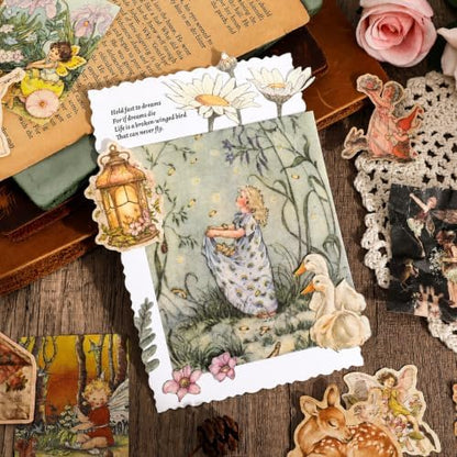 400 Pcs Vintage Scrapbook Paper and Sticker Kit - Image 4